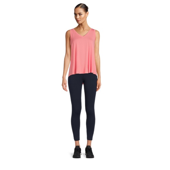 Time and Tru Coral Rose Women's High Low V-Neck Tank Top - Picture 5 of 5